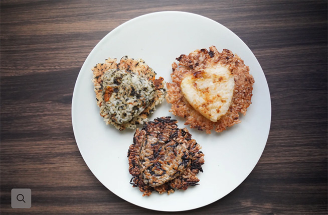 羽根つき焼きおにぎり（ヒジキ梅）